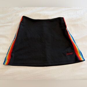 Space Girl-Z Black Mini Skirt with Rainbow Side Stripes